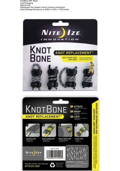 Nite-Ize Knotbone No3 4Pack With  Cord Çok Renkli