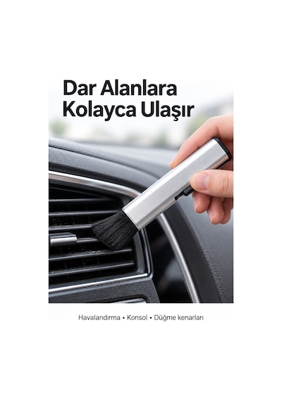 Açılır Kapanır Araç İçi Oto Detay Temizlik Fırçası