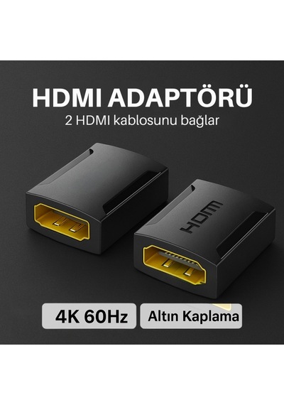 Polham 4k 60hz Altın Kaplama Hdmı Adaptörü 2 Hdmı Kablosunu Bağlar Dayanıklı & Yüksek Performans