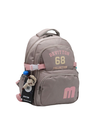 Özel Su Geçirmez Kumaş Unisex Okul Çantası Gripembe Gri - Pembe Gri - Pembe