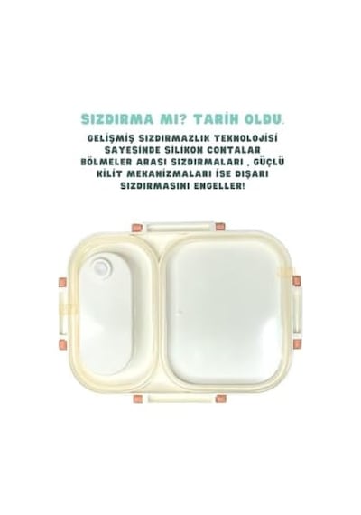 600ml Lunchbox Capybara Desenli Tek Katlı 2 Bölmeli Paslanmaz Çelik Sefer Tası Yemek Kutusu Yemek Açık