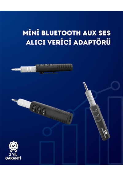 Kablolu Hoparlör Ve Kulaklıklar İçin Bluetooth Adaptör Mini Boy, Klipsli, Taşınabilir