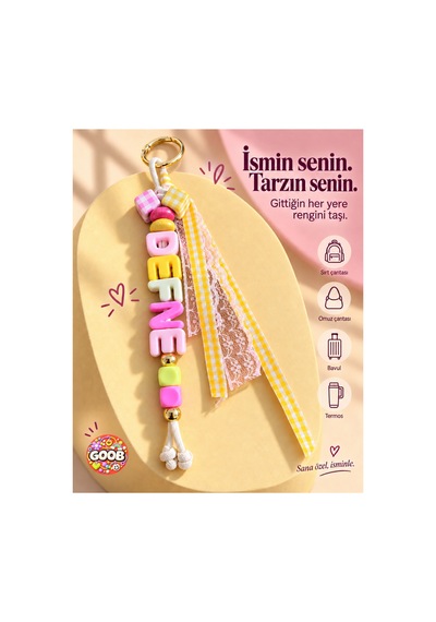 Goob Kişiye Özel Çanta Aksesuarı/isimlik/charm Pembe Pembe