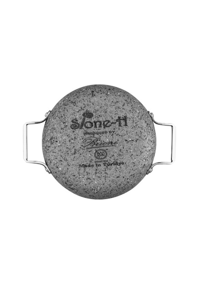 Brioni Stone-age 7 Parça Çizilmez Yanmaz Yapışmaz 18cm 20cm 22cm 3'lü Sahan Omlet Seti Gri