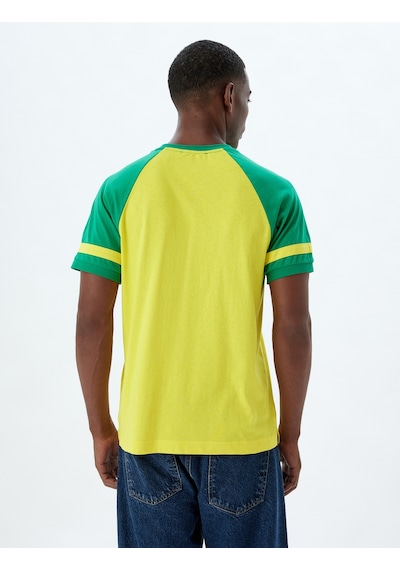 Koton Slim Fit Tişört Baskılı Bisiklet Yaka Kısa Kollu Biyeli Pamuklu Sarı 4sam11093hk Sarı Koton Slim Fit Tişört Baskılı Bisiklet Yaka Kısa Kollu Biyeli Pamuklu Sarı 4sam11093hk Sarı