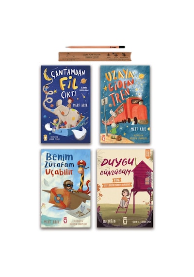 Timaş Çocuk Çantamdan Fil Çıktı - Uzaya Giden Tren - Benim Zürafam Uçabilir - Duygu Günlüğüm Set 4 Kitap