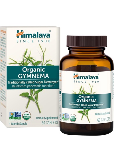 Himalaya Organic Gymnema Sylvestre Herbal Glucose Support 700 Mg, 60 Caplets Aromasız