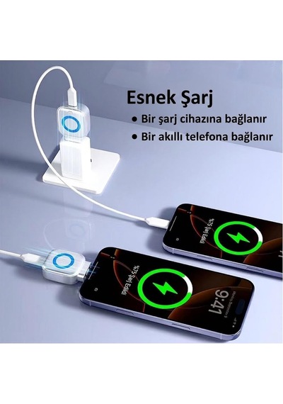 Akıllı Şarj Ayırıcı Type-c, Otomatik Enerji Kesme Destekli Şarj Koruma Aparatı, Telefon Tablet Notebook Powerbank Uyumlu Led Göstergeli, X01, Gri