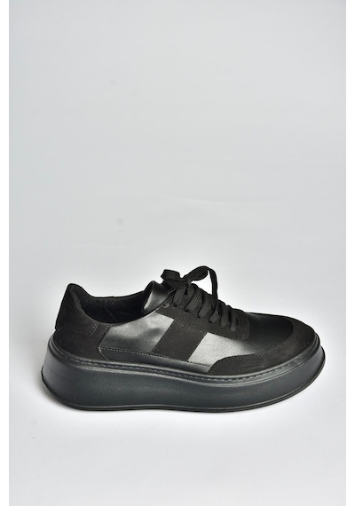 Fox Shoes V274949109 Siyah Kalın Tabanlı Spor Ayakkabı Sneakers Siyah