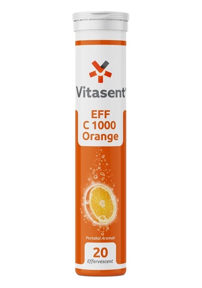 Vitasent Portakal Aromalı C Takviye Edici Vitamin 20 Tablet