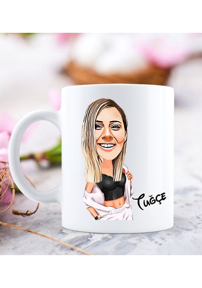 Kişiye Özel Kadın Sporcu Karikatürlü Beyaz Kupa Bardak-11