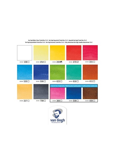 Van Gogh Sulu Boya Seti 12+3 Renk X Tablet - Plastik Kutulu 0