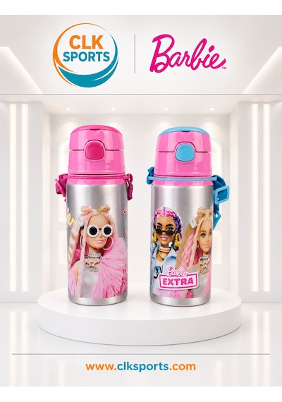 Barbie Okul Çantası , Kalem Kutusu , Lisanslı Çelik Matara Pembe