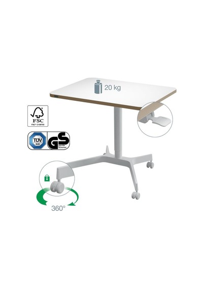 Leitz Ergo Küçük Sit Standing Çalışma Masası Kod:65360001 Beyaz