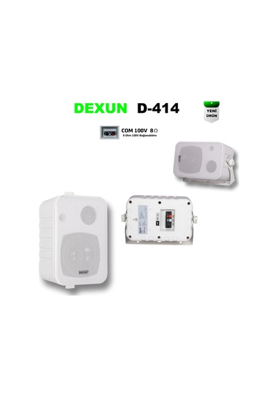 Dexun D-414t Trafolu 4 İnç Duvar Tipi 210x135x113 Ebat Beyaz Kasa Hoparlör