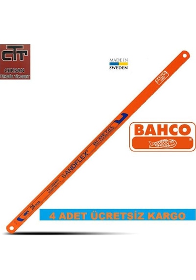 Bahco Sandflex Testere Laması 300.mm 24 Diş Made İn Sweden 4 Adet