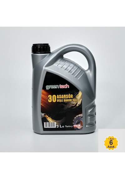 Greentech 30 Asansör Dişli Bakım Yağı 3 Litre 1 Koli 6 Adet