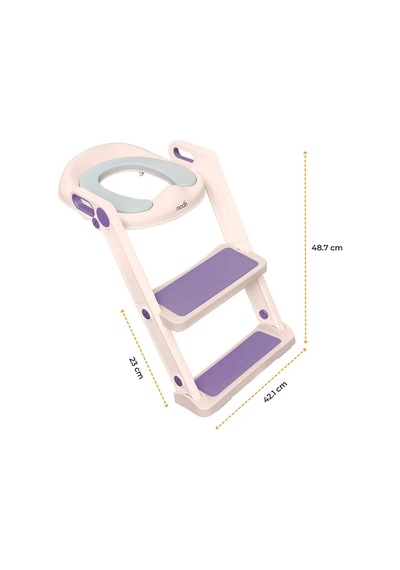 Mini Panda Basamaklı Tuvalet Eğitimi Koltuğu Kaymaz Taşınabilir Ergonomik & Renkli Tasarım Klozet Adaptörü Mor