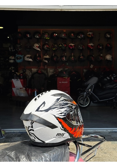 Mts Fullface Kask Ece2206 Sertifikalı Güneş Vizörlü Beyaz
