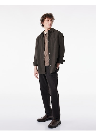 Koton Slim Fit Normal Bel Cepli Kumaş Pantolon Kahverengi 6sam40003hk Kahve