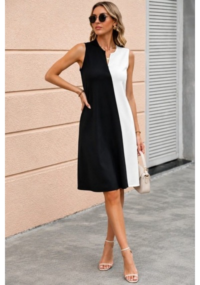 Efnaz Style Kadın Askılı V Yakalı Çift Renkli Ithal Krep Kısa Elbise Siyah Efnaz Style Kadın Askılı V Yakalı Çift Renkli Ithal Krep Kısa Elbise Siyah