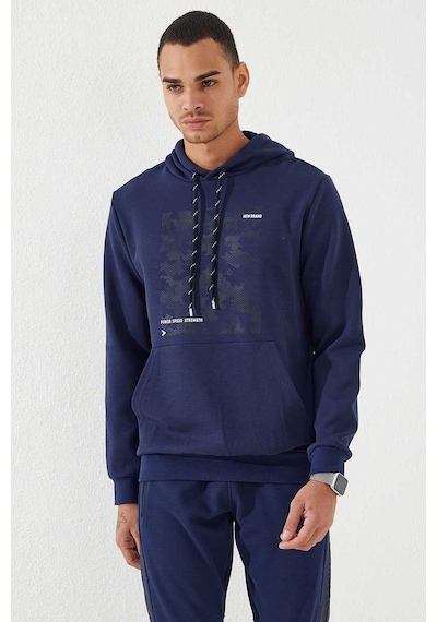 Tommy Life İndigo Kamuflaj Desen Baskılı Standart Kalıp Kapüşonlu Erkek Sweatshirt - 87884 Indıgo Tommy Life İndigo Kamuflaj Desen Baskılı Standart Kalıp Kapüşonlu Erkek Sweatshirt - 87884 Indıgo