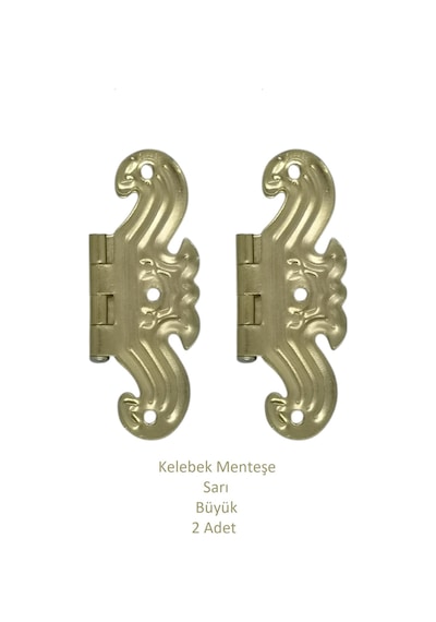 Sarı Dekoratif Kelebek Menteşe Büyük 2 Adet 7cm X 5cm Sarı