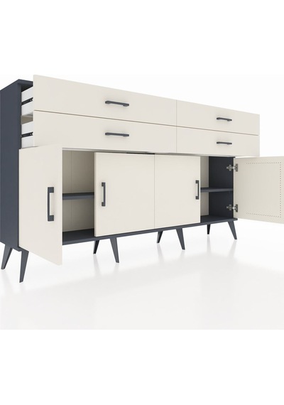Arges Konsol 2 Raflı 4 Çekmeceli 8 Kapaklı 176x30x99 Antrasit-ayt Antrasit-aytaşı Arges Konsol 2 Raflı 4 Çekmeceli 8 Kapaklı 176x30x99 Antrasit-ayt Antrasit-aytaşı