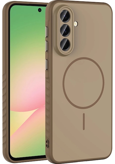 Samsung Uyumlu Galaxy A36 Kılıf M-safe Şarj Özellikli Zore Tea Kapak Gold