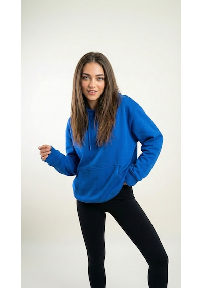 Hoxie Unisex Rahat Kesim Pamuklu Yumuşak Dokulu İçi Polarlı Basic Desenli Kapüşonlu Sweatshirt Saks Mavisi Hoxie Unisex Rahat Kesim Pamuklu Yumuşak Dokulu İçi Polarlı Basic Desenli Kapüşonlu Sweatshirt Saks Mavisi