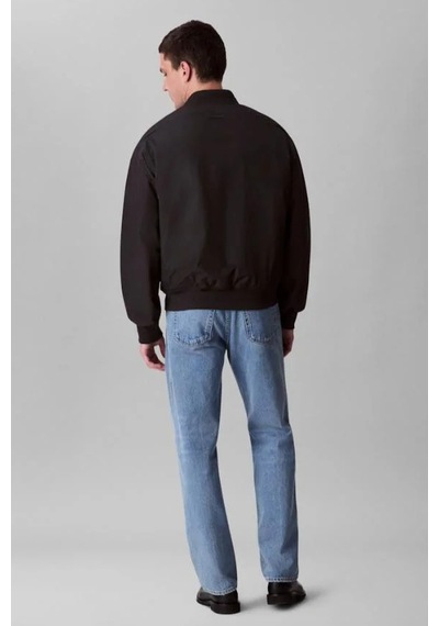 Calvin Klein Erkek Tam Kalıp Kolej Yaka Bomber Ceket - Siyah Black