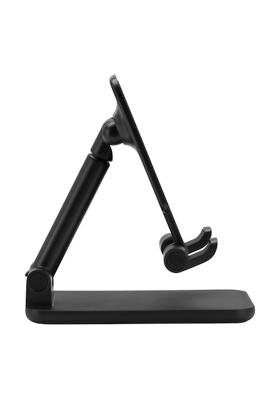 Ayarlanabilir Yükseklikli Masaüstü Telefon Ve Tablet Standı Katlanabilir, Çok Açılı, Kaymaz Silikon Pedli Tutucu Siyah