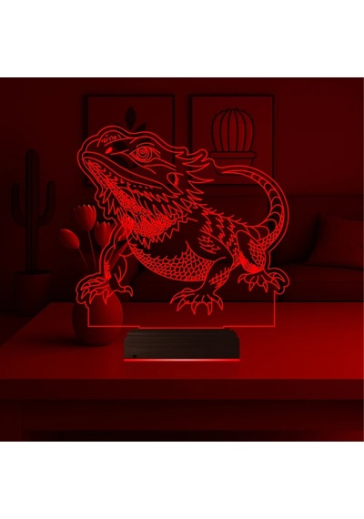 Luvivia Kertenkele Bukalemun 3d Lamba - Masa Gece Lambası Şeffaf