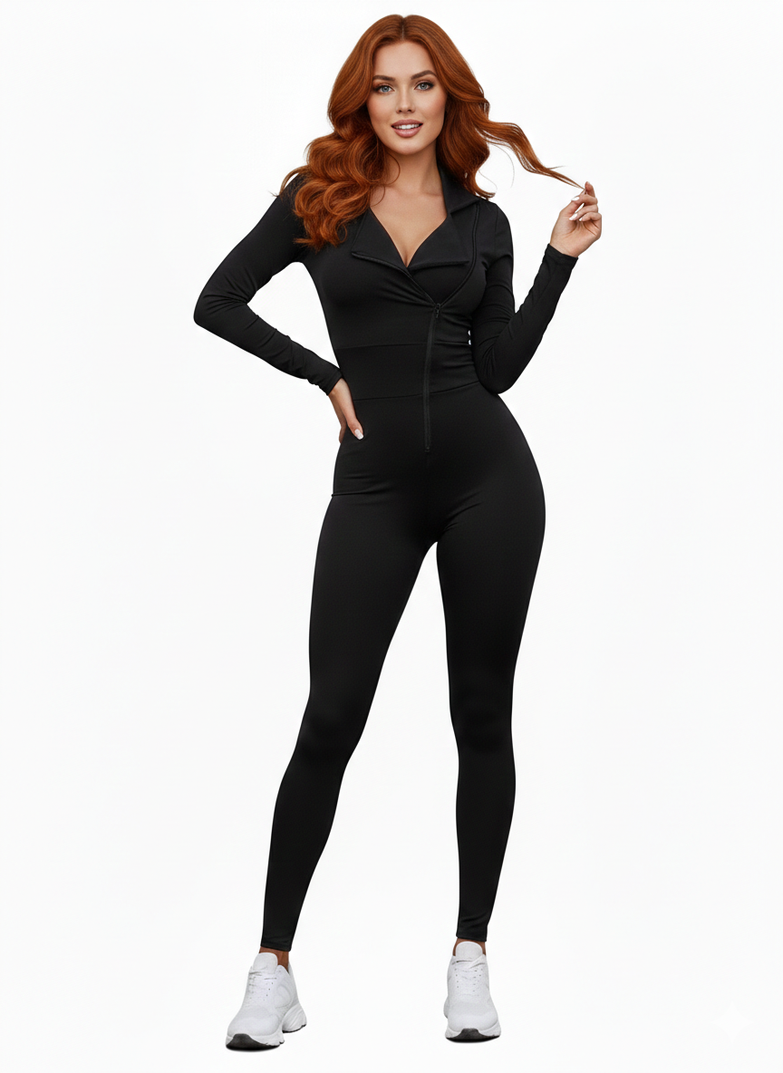 Lismina Shadow Fit Spor Tayt Tulum Siyah