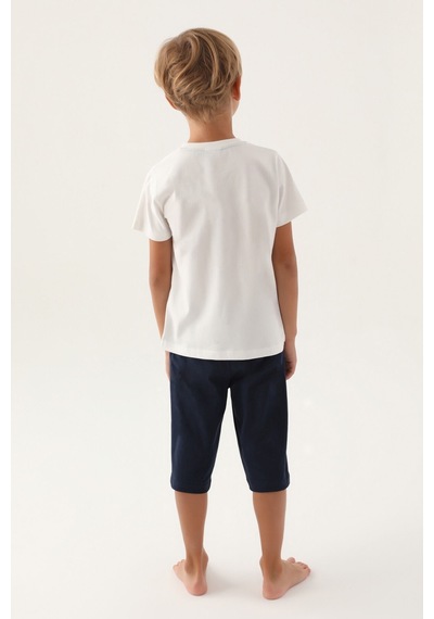 U.S. Polo Assn. Lisanslı Dotted Krem Erkek Çocuk Kapri Takım 5274-43177 Krem