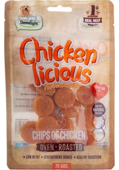 Dentalight Chicken Chips Tavuk Etli Köpek Ödül Cipsi 70 Gr