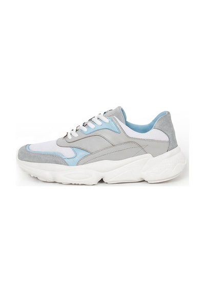 Fenıx Mavi Gri Beyaz Sneaker Erkek Deri Ayakkabı 001