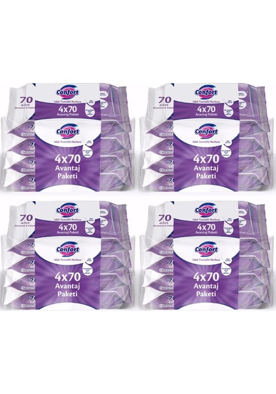 Confort Islak Temizlik Havlusu Mendili Avantaj Paket 4x70 4 Paket