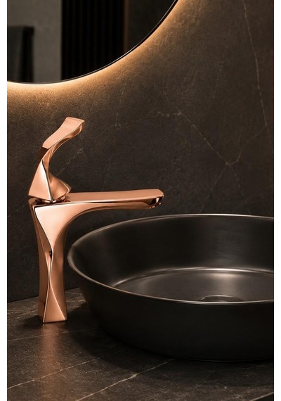 Fexo Kısa Lavabo Bataryası Parlak Rose