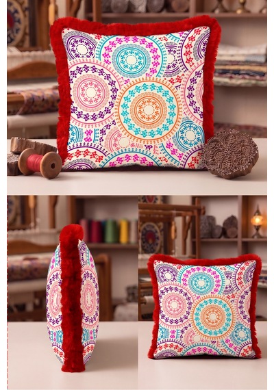 Boho Etnik Mandala Motifli Saçaklı Yastık Kılıfı - Renkli Retro Bordo Püsküllü Kırlent Kılıfı Kadim Sahil Opal Boho Etnik Mandala Motifli Saçaklı Yastık Kılıfı - Renkli Retro Bordo Püsküllü Kırlent Kılıfı Kadim Sahil Opal