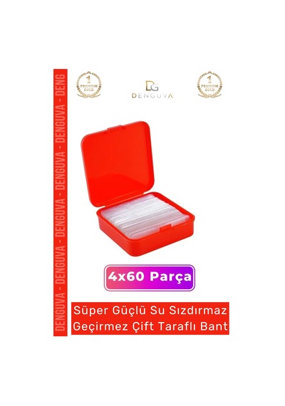 Süper Güçlü Yapışkan Kolay Çıkarılabilir Çok Amaçlı 60 Parça Çift Taraflı Şeffaf Bant 4 Adet