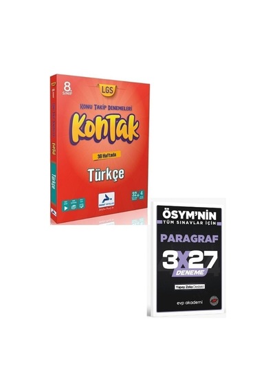 Paraf 2027 8. Sınıf Türkçe Kontak Konu Takip Denemeleri+ Evp Akademi Paragraf