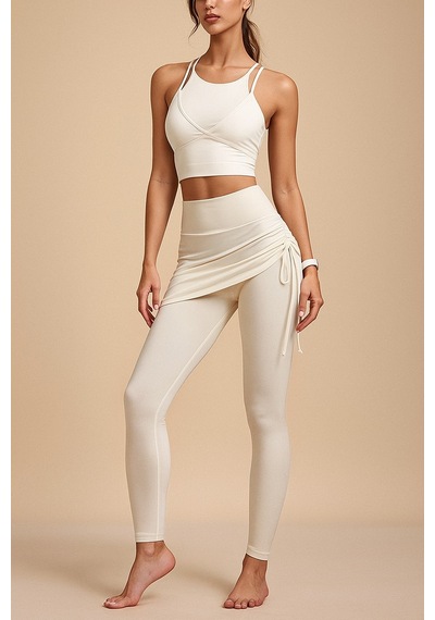 Ece's Design Yoga Zarif Tayt Ve Atlet Yüksek Bel Spor Slim-fit Pilates Koşu Spor Tayt Ve Atlet W2010 Beyaz Ece's Design Yoga Zarif Tayt Ve Atlet Yüksek Bel Spor Slim-fit Pilates Koşu Spor Tayt Ve Atlet W2010 Beyaz