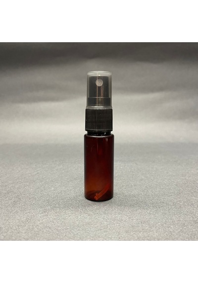 Kahverengi Silindir Pet Şişe Siyah Spreyli 15 ML