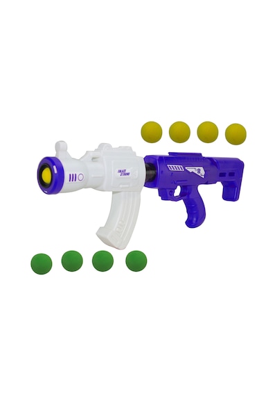 Oyuncak Tüfek Top Atan 50 Cm 8 Adet Mini Top Mavi