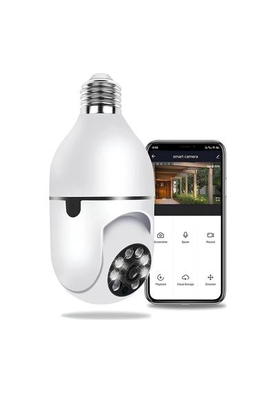 Cmr19 Wifi 360 Panoramik Ampul Kamera Gece Görüş Ses Akıllı Hareket Algılayıcı Güvenlik Kamerası