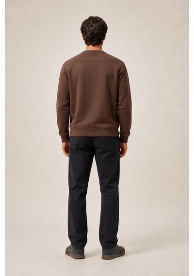 Redline Takes Bisiklet Yaka Kışlık Regular Fit Sweatshirt Kahve