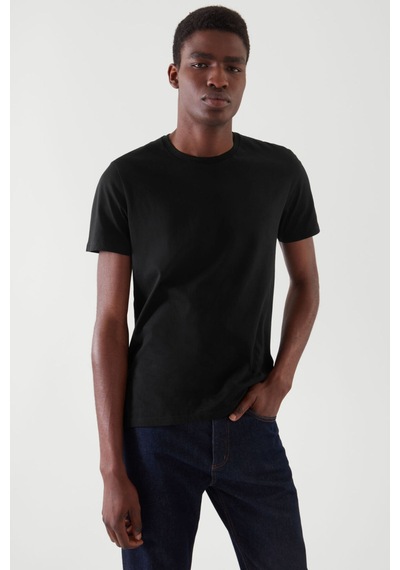 Cool Tarz Siyah Basic Erkek Slim Fit %100 Pamuklu Kısa Kollu Bisiklet Yaka T-shirt Siyah Siyah