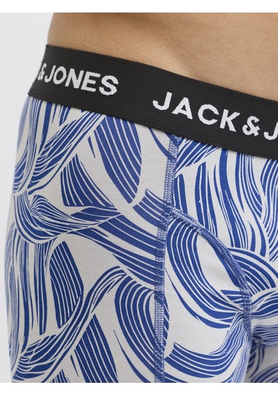 Jack & Jones Erkek 3'lü Paket Desenli Boxer Seti Siyah