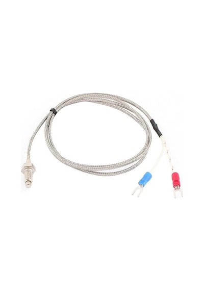 K Tip Thermocouple Sıcaklık Isı Sensörü 1 Metre 0c / 800c Paslanmaz Çelik M6 Dişli Prob K Tip